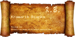 Kramarik Bianka névjegykártya