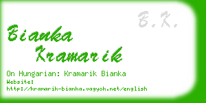 bianka kramarik business card